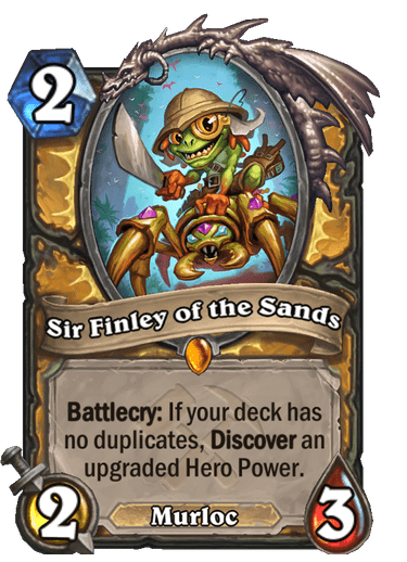 Legendary · Minion · Saviors of Uldum · Battlecry: If your deck has no duplicates, Discover an upgraded Hero Power.