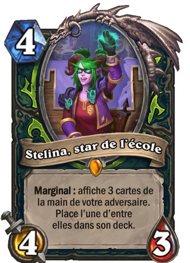 Légendaire · Serviteur · L’Académie Scholomance · Marginal&nbsp;: affiche 3&nbsp;cartes de la main de votre adversaire. Place l’une d’entre elles dans son deck.