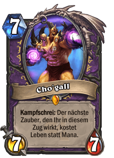 Legendär · Diener · Das Flüstern der Alten Götter · Kampfschrei: Der nächste Zauber, den Ihr in diesem Zug wirkt, kostet Leben statt Mana.