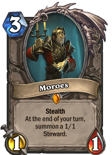 Legendary · Minion · One Night in Karazhan · Stealth At the end of your turn, summon a 1/1 Steward.