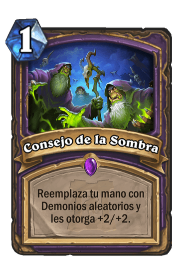 Épica · Hechizo · Cenizas de Terrallende · Reemplaza tu mano con Demonios aleatorios y les otorga +2/+2.