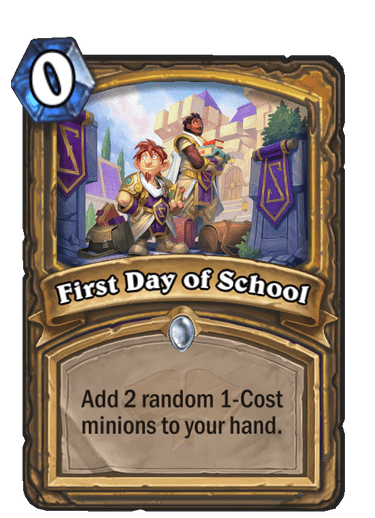 Common · Spell · Scholomance Academy · Add 2 random 1-Cost minions to your hand.