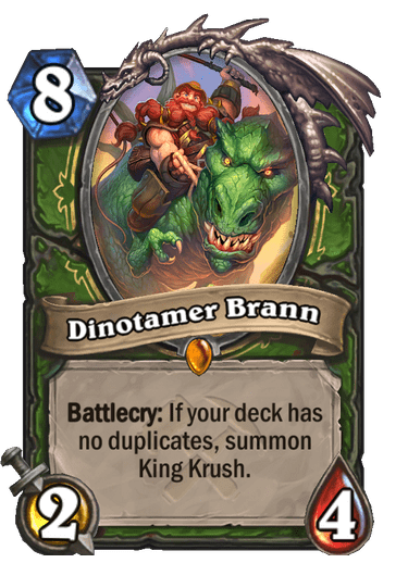 Legendary · Minion · Saviors of Uldum · Battlecry: If your deck has no duplicates, summon King Krush.